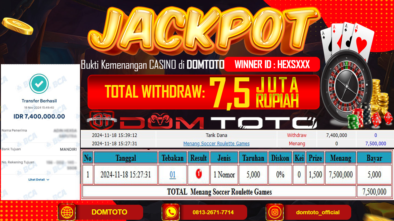 JACKPOT SOCCER ROULATE GAMES 18 NOVEMBER 2024